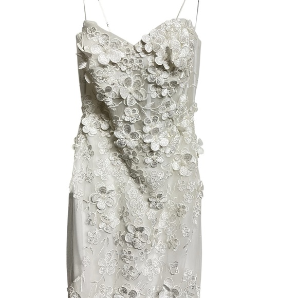 New Lulus‎ Luxe Bridal Adoring Bliss White Tulle Strapless Lace Up Maxi Dress - Picture 2 of 9